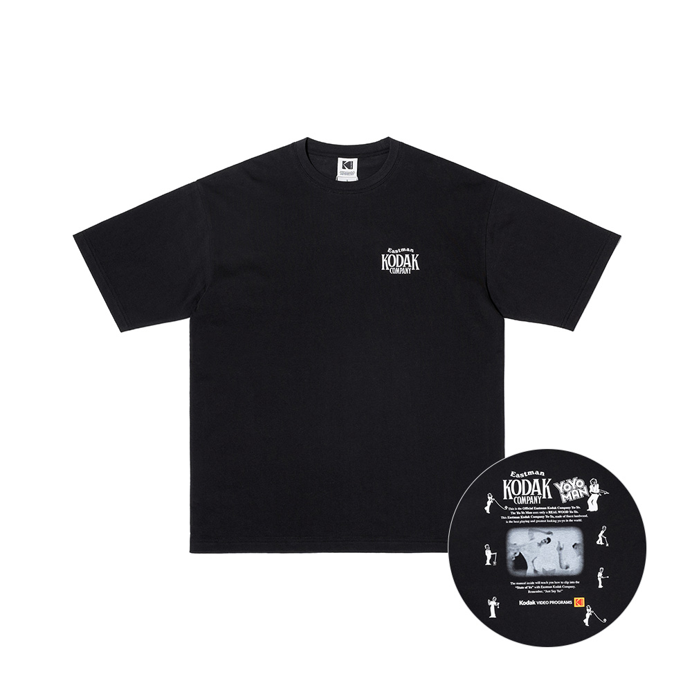 요요맨 그래픽 반팔 티셔츠 BLACK