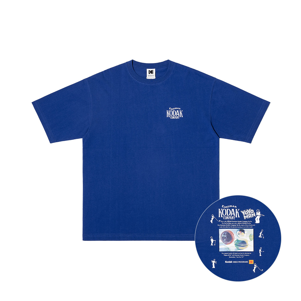요요맨 그래픽 반팔 티셔츠 BLUE